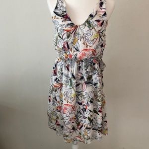 Andeawy White Colorful Floral Dress Size XS
